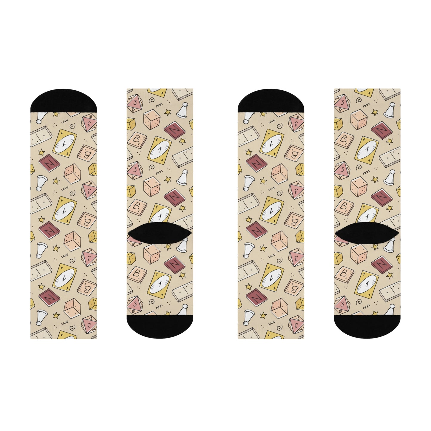 Game Night Socks Dice Unisex Adult Stretchy Mid Calf Original