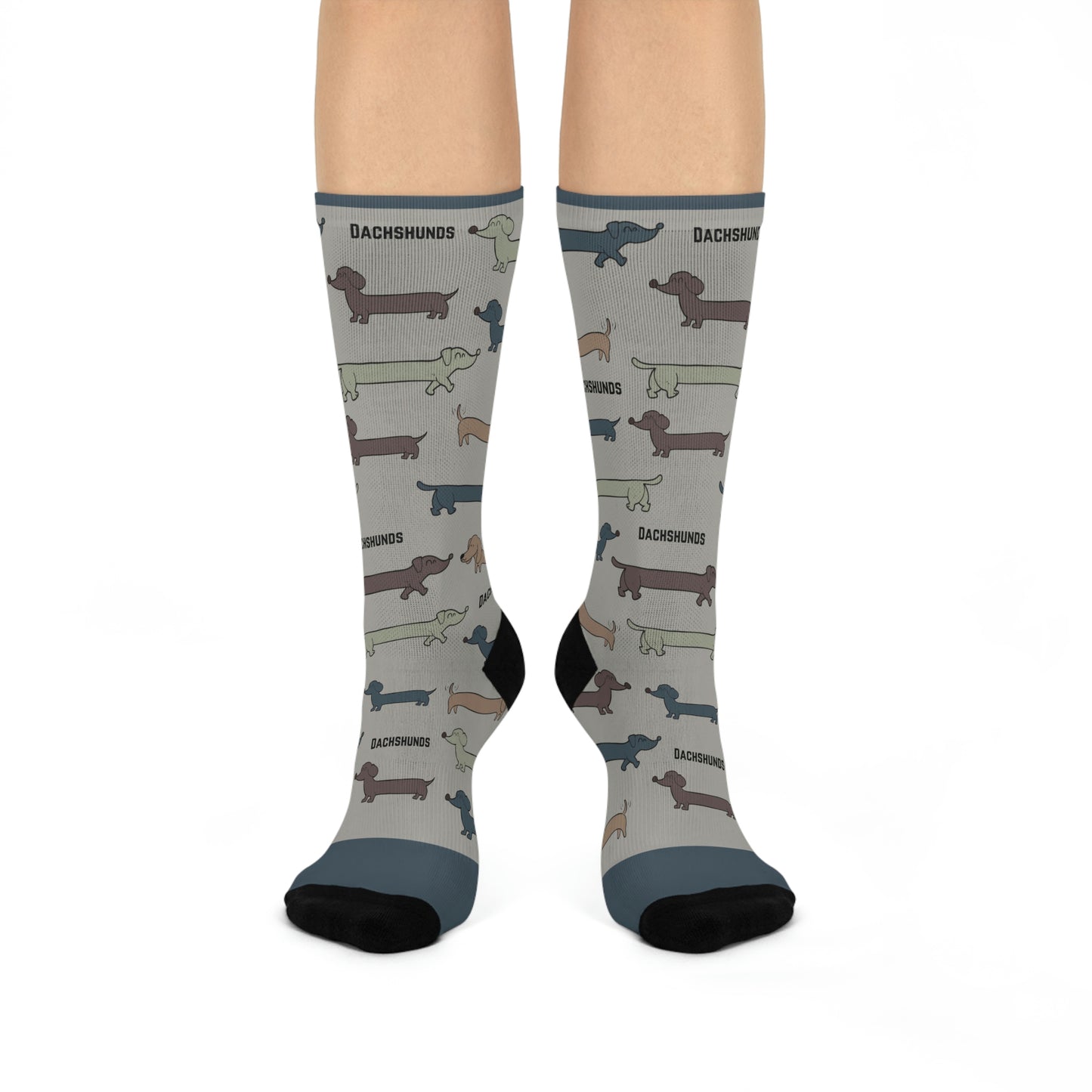 Dachshund Socks Griege Unisex Adult Stretchy Mid Calf Original