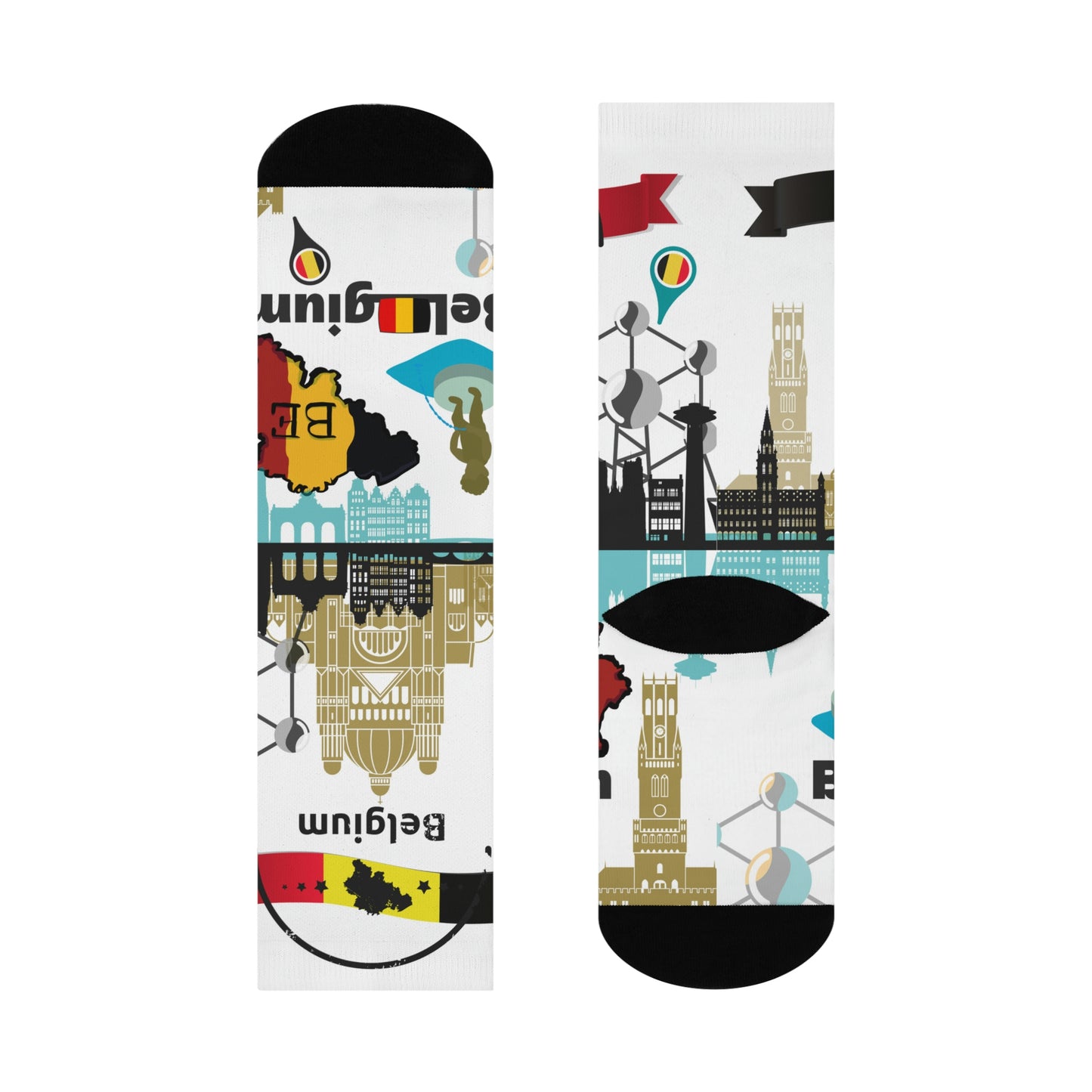 Belgium Socks Unisex Adult Stretchy Mid Calf Original