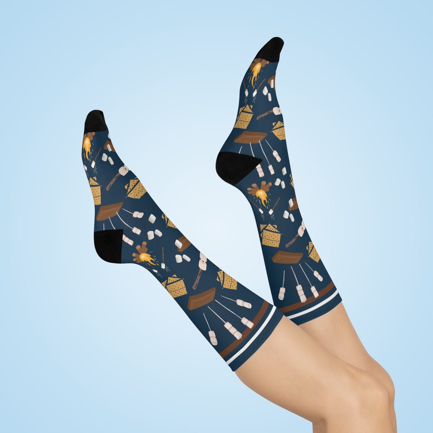 S’mores Socks Campfire Unisex Adult Stretchy Mid Calf Original Atlas Wanderlust
