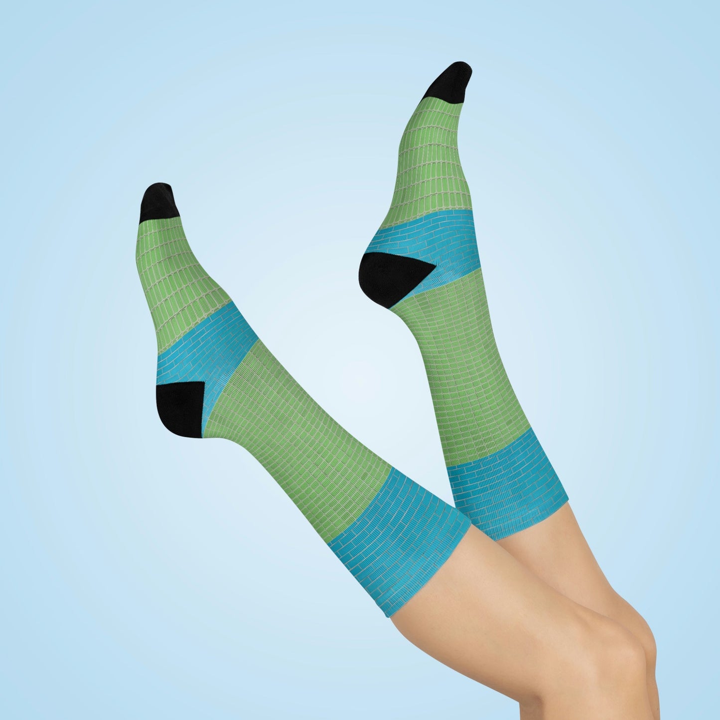 Ceramic Tile Socks Unisex Adult Stretchy Mid Calf Original Atlas Wanderlust