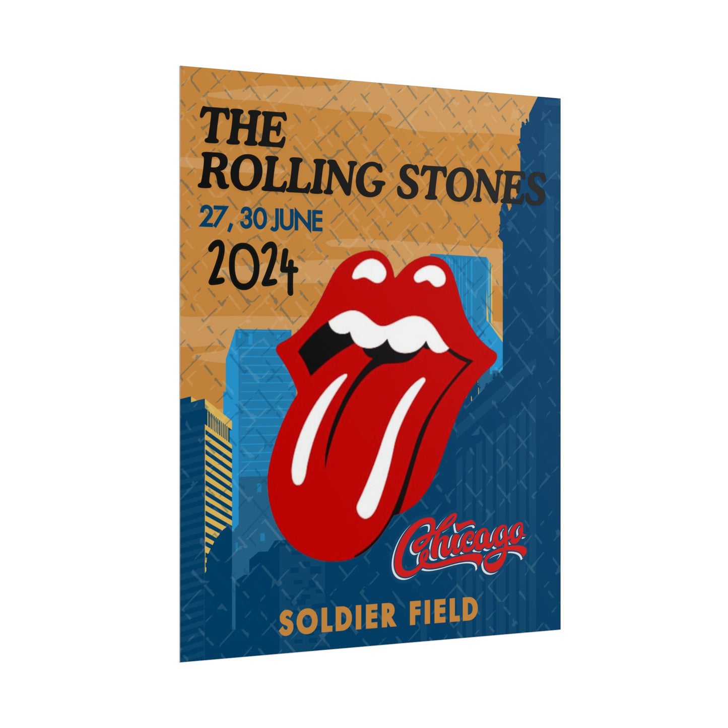 The Rolling Stones Concert Poster Chicago Soldier Field 16x20 18x24 2 Finishes