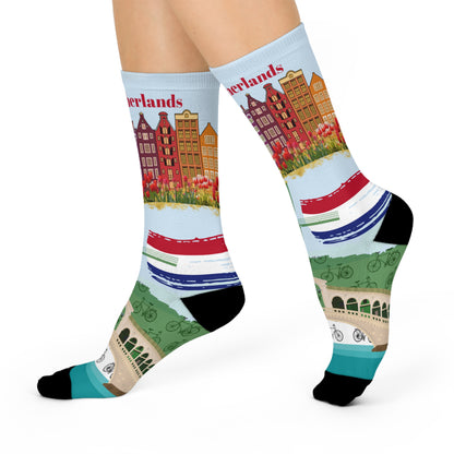 The Netherlands Crew Socks Holland Windmills Canals