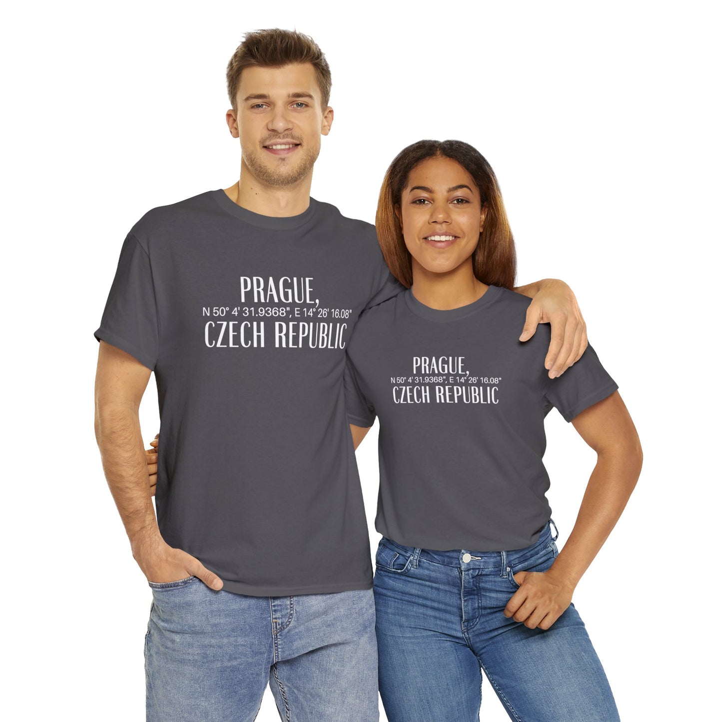 Prague Czech Republic Coordinates T-Shirt, Praha Tee