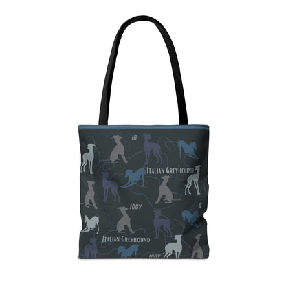 Italian Greyhound Iggy Tote Bag  Modern Design Original 3 Sizes