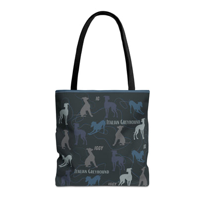 Italian Greyhound Iggy Tote Bag  Modern Design Original 3 Sizes