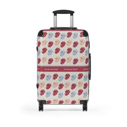 Rolling Stones suitcase Pink Blue tongues modern no background