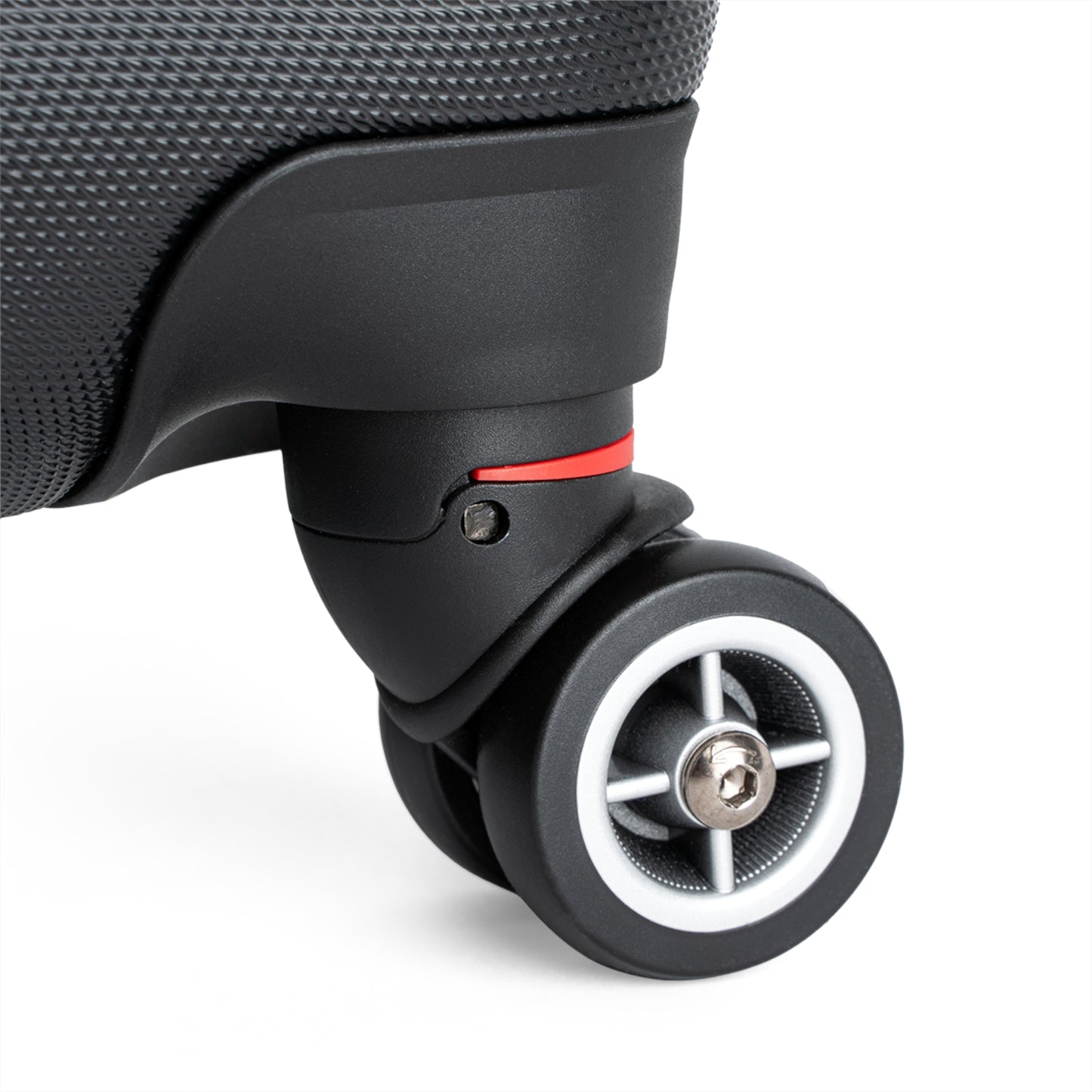 detailed view of suitcase wheels