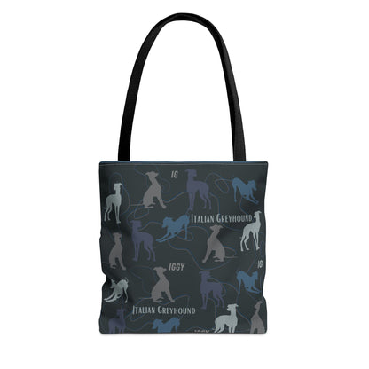 Italian Greyhound Iggy Tote Bag  Modern Design Original 3 Sizes