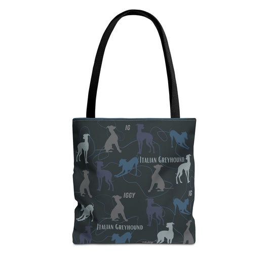 Italian Greyhound Iggy Tote Bag  Modern Design Original 3 Sizes