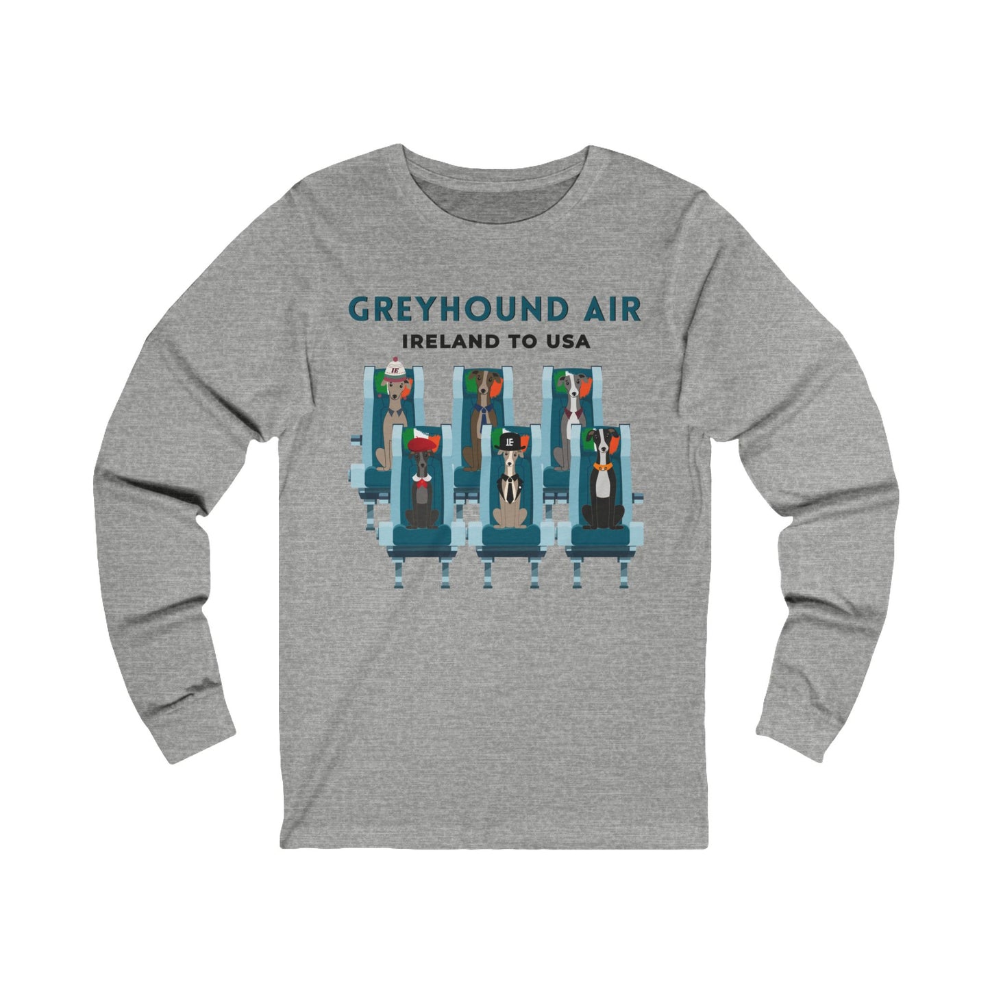 Greyhound Air Long-Sleeve Shirt Ireland to USA Greyhound Rescue