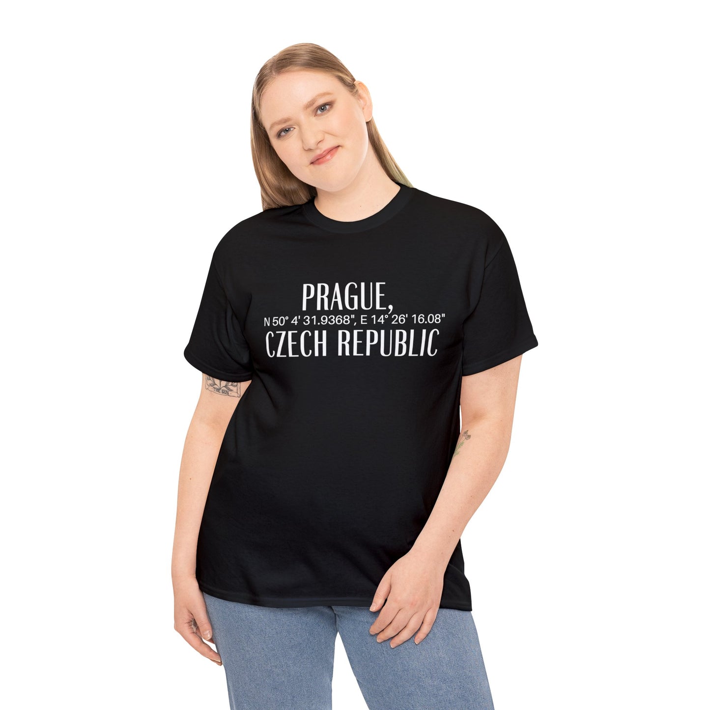 Prague Czech Republic Coordinates T-Shirt, Praha Tee