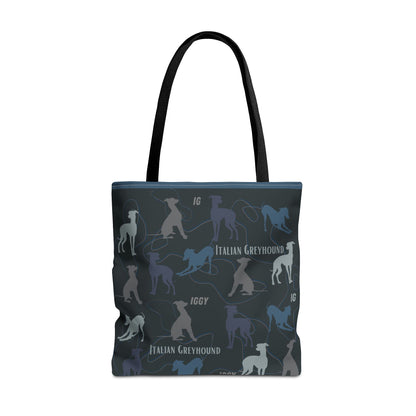 Italian Greyhound Iggy Tote Bag  Modern Design Original 3 Sizes