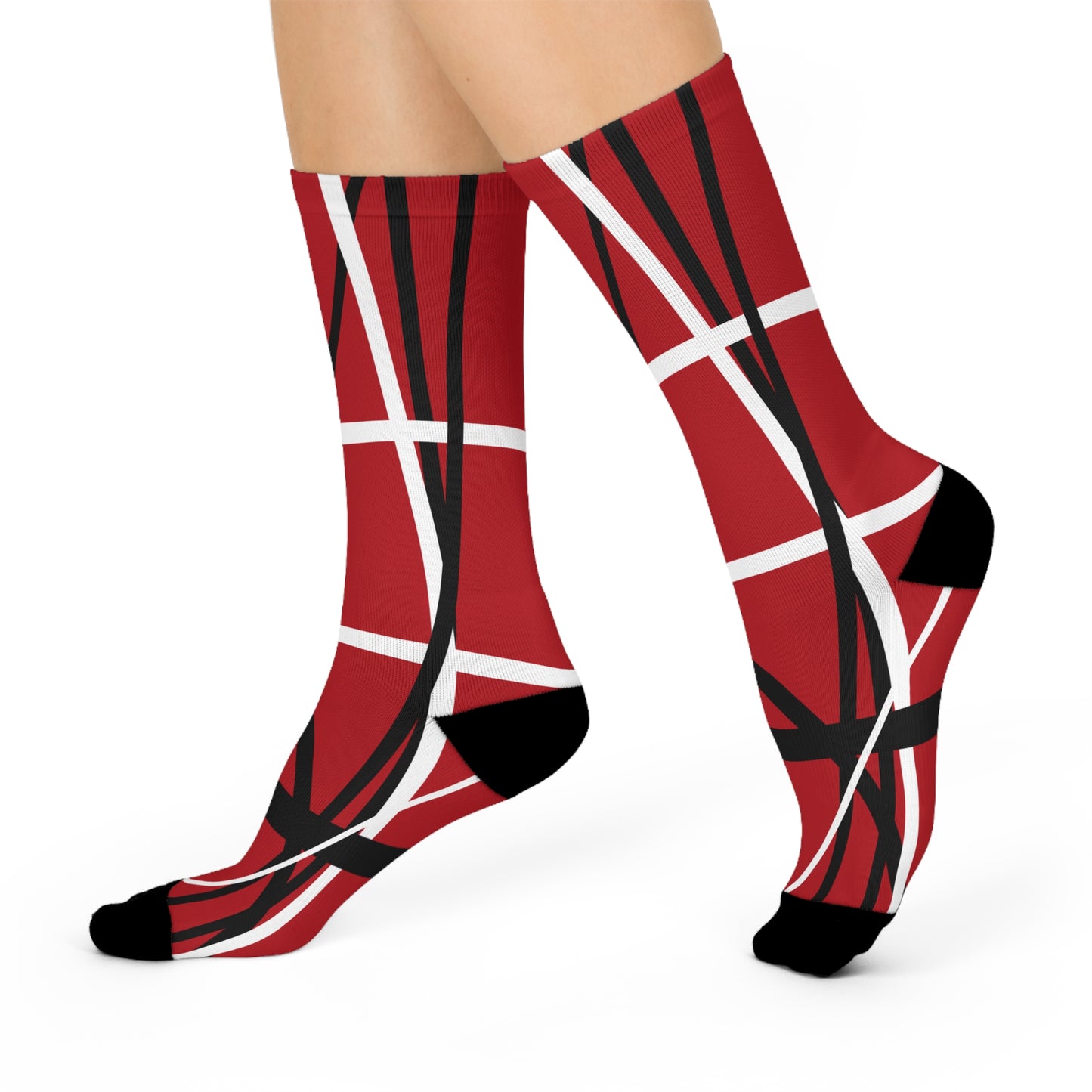 Van Stripes Socks Running with the Devil Unisex Adult Stretchy Mid Calf Original