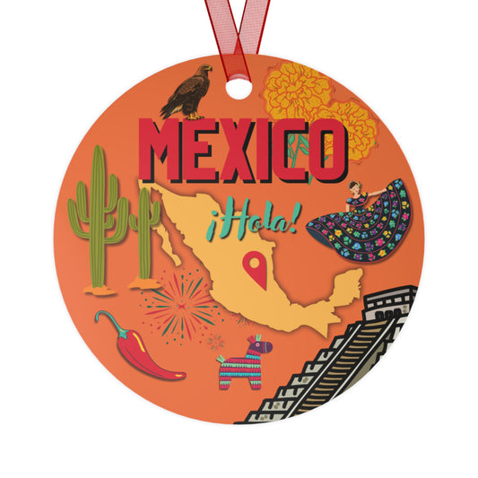 Mexico Ornament | Travel-Inspired Souvenir, Keepsake Gift | Mexican Cactus Pepper Piñata México Glossy