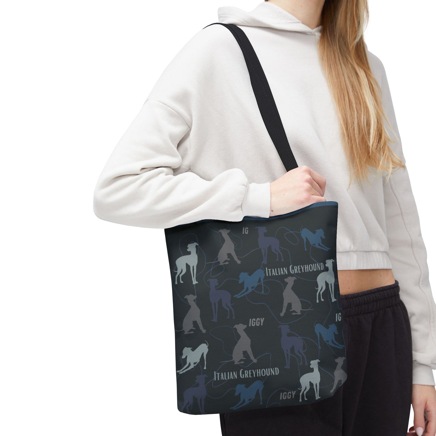Italian Greyhound Iggy Tote Bag  Modern Design Original 3 Sizes