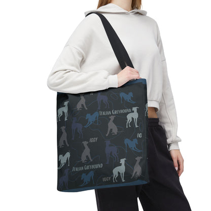 Italian Greyhound Iggy Tote Bag  Modern Design Original 3 Sizes