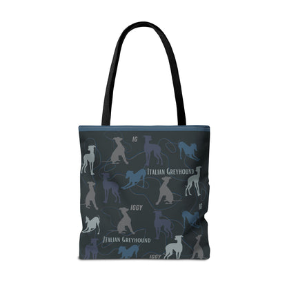 Italian Greyhound Iggy Tote Bag  Modern Design Original 3 Sizes