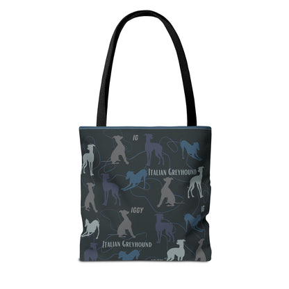 Italian Greyhound Iggy Tote Bag  Modern Design Original 3 Sizes