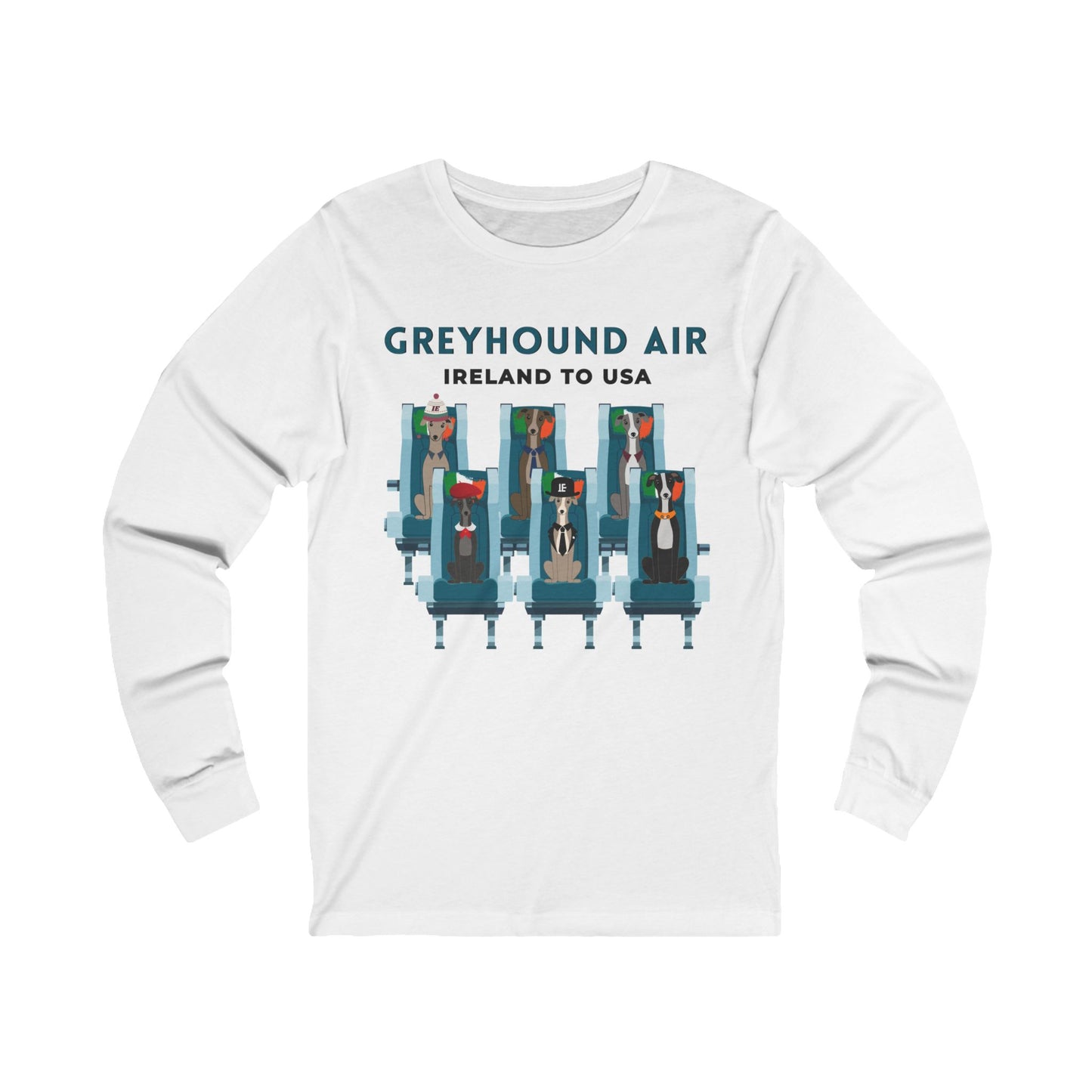 Greyhound Air Long-Sleeve Shirt Ireland to USA Greyhound Rescue