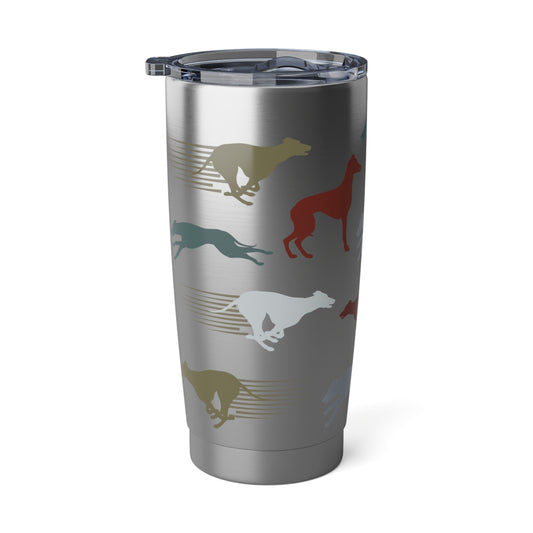 Greyhound 20oz tumbler, stainless steel, practical drink carrier, fits in car drink holder