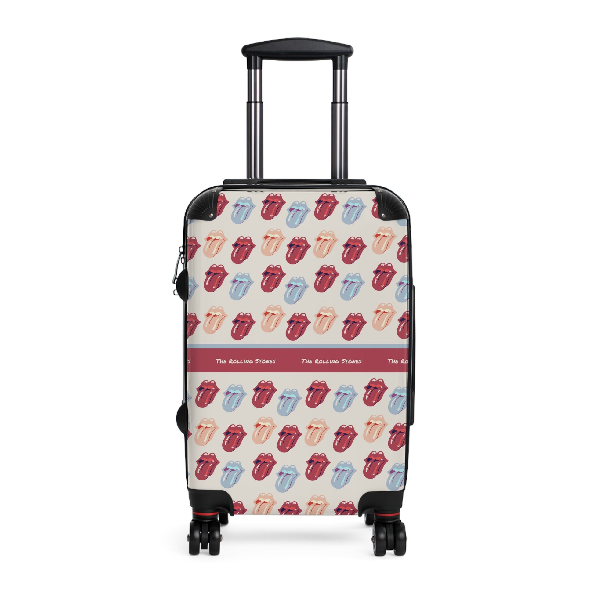 Rolling Stones suitcase Pink Blue tongues modern front view