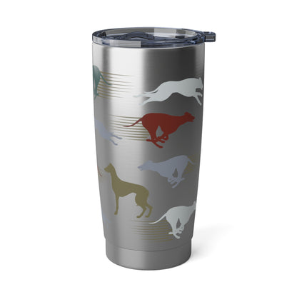 Greyhound 20oz tumbler, stainless steel, practical drink carrier, fits in car drink holder