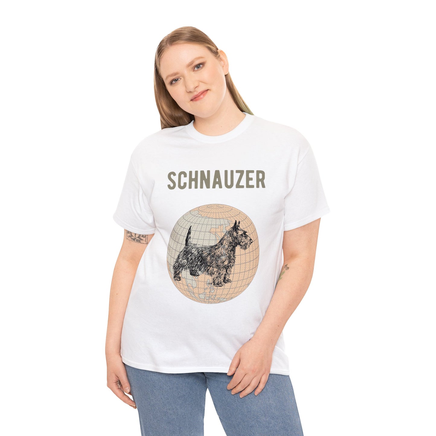 Schnauzer T-Shirt, Old- World Map Tee