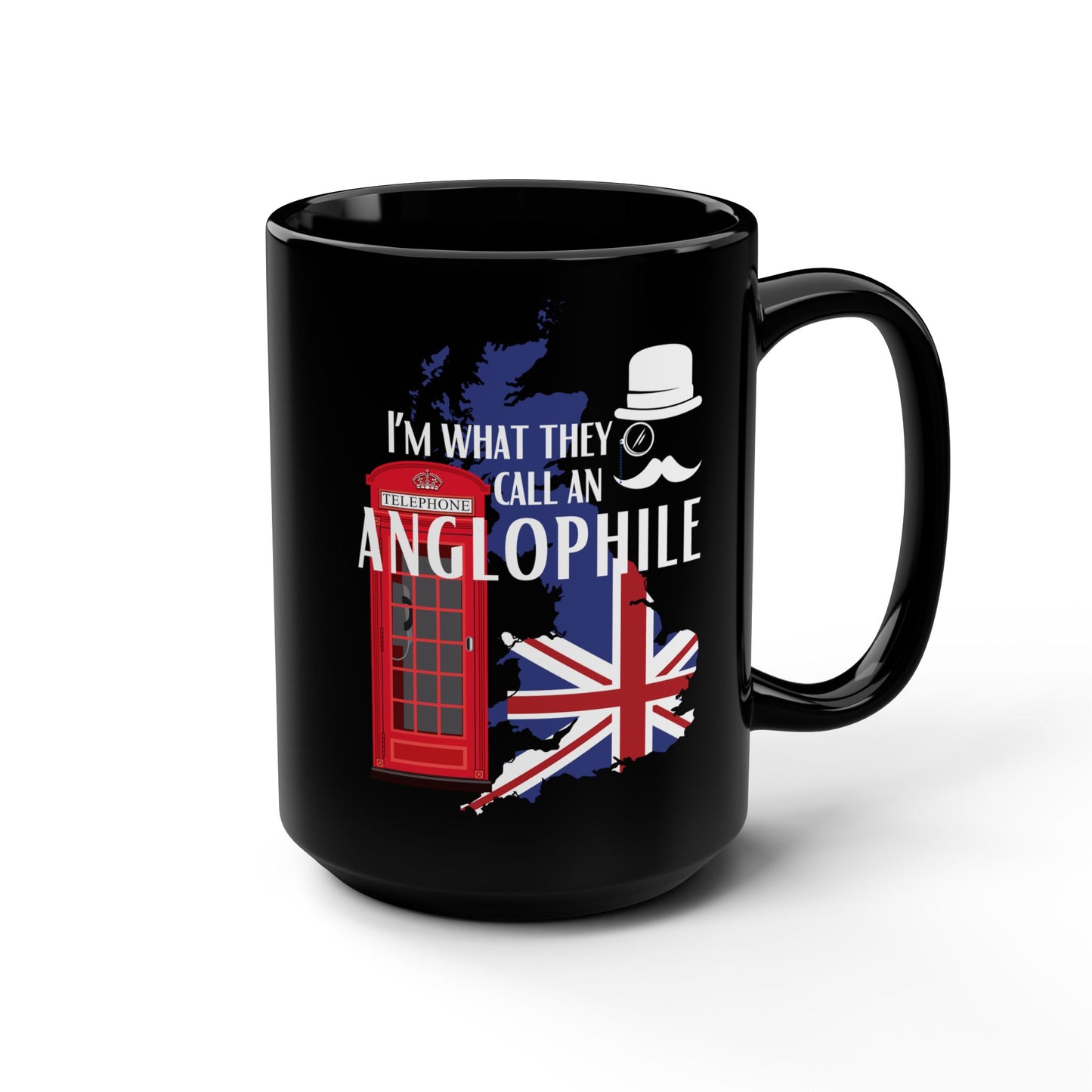 Anglophile Coffee Mug  England Lovers 15 oz Ceramic Modern Original