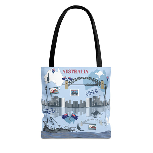 Australia Landmarks Tote Bag Sydney Opera House Kangaroos 3 Sizes