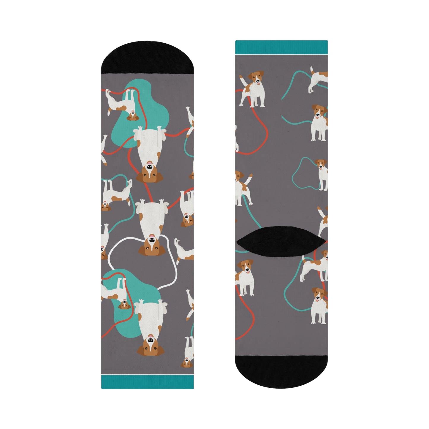 Jack Russel Terrier Crew Socks! Unisex Mid Calf Crew Colorful Trendy Stretchy