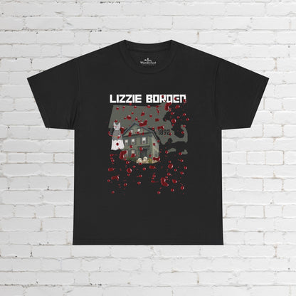 Lizzy Borden Unisex Heavy Cotton T-Shirt Borden House Axe Design