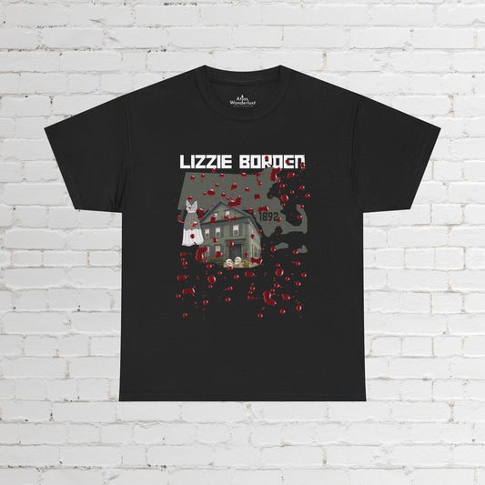 Lizzy Borden Unisex Heavy Cotton T-Shirt Borden House Axe Design