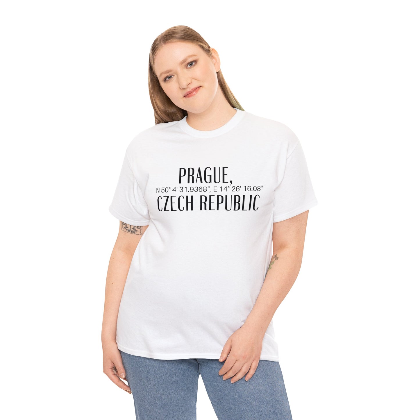 Prague Czech Republic Coordinates T-Shirt, Praha Tee