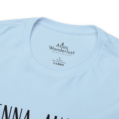 Vienna, Austria Coordinates T-Shirt, Modern Travel Tee