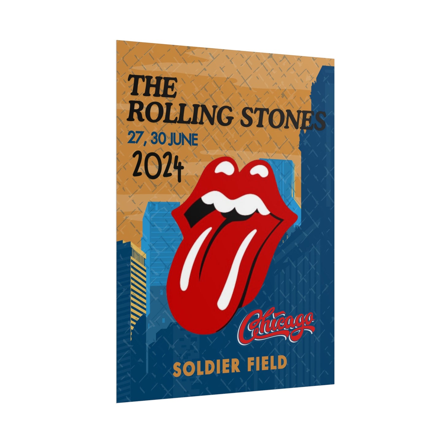 The Rolling Stones Concert Poster Chicago Soldier Field 16x20 18x24 2 Finishes