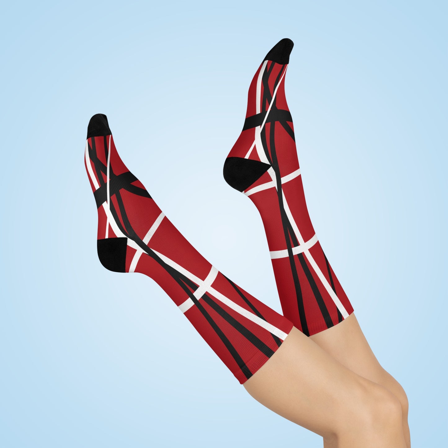 Van Stripes Socks Running with the Devil Unisex Adult Stretchy Mid Calf Original