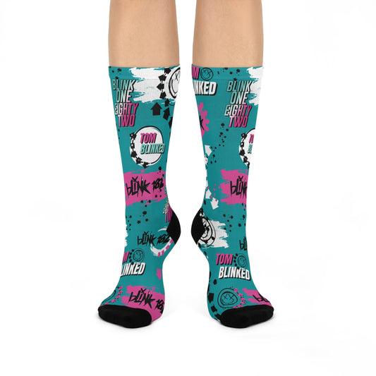 Blink 182 Socks Tom Is Back! Unisex Adult Stretchy Mid Calf