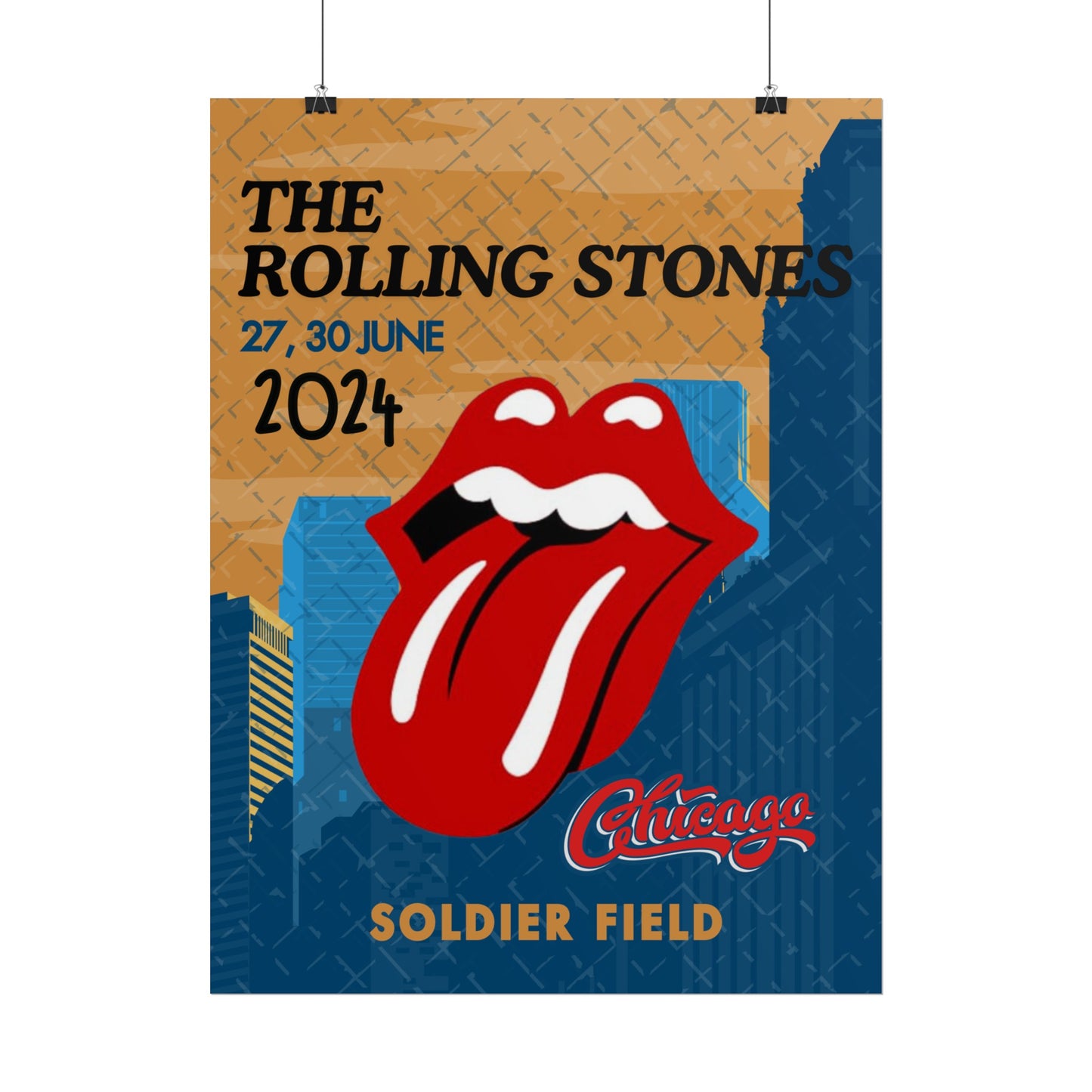 The Rolling Stones Concert Poster Chicago Soldier Field 16x20 18x24 2 Finishes