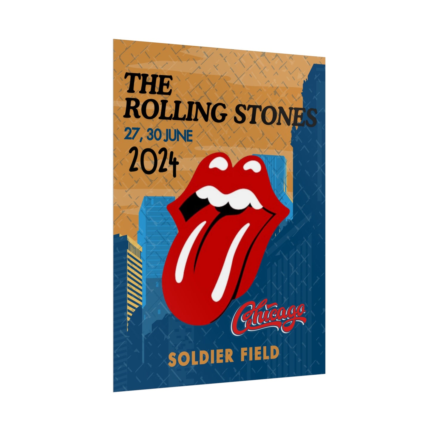 The Rolling Stones Concert Poster Chicago Soldier Field 16x20 18x24 2 Finishes