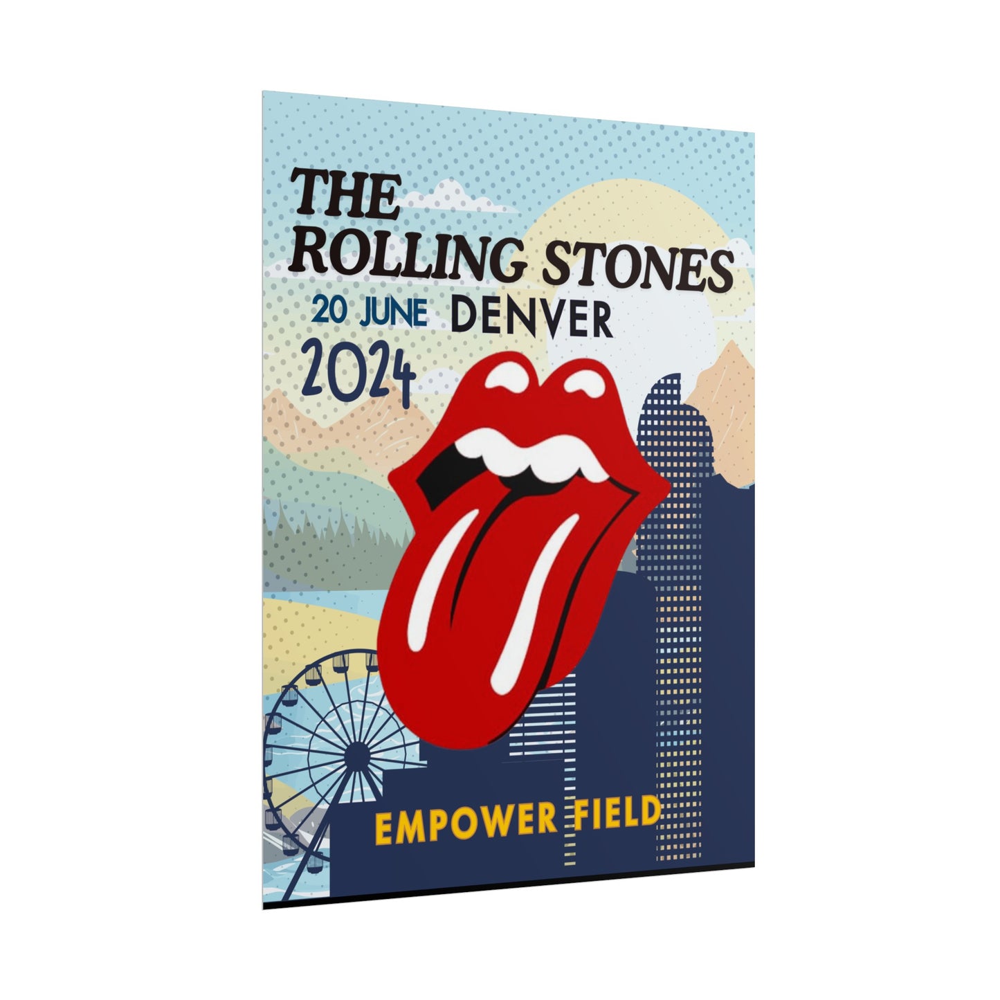 The Rolling Stones Concert Poster Denver 16x20 18x24 2 Finishes