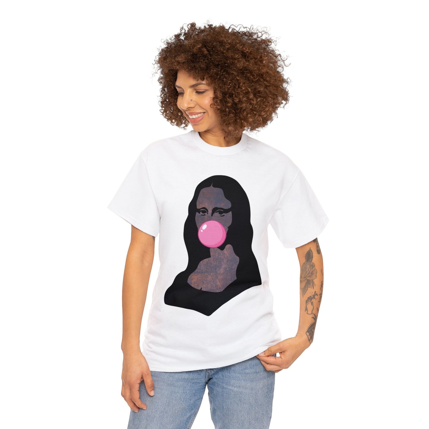 Mona Lisa Bubblegum T-Shirt Italy Humor Tee