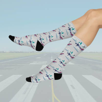 Airplane Socks Unisex Adult Stretchy Mid Calf Original
