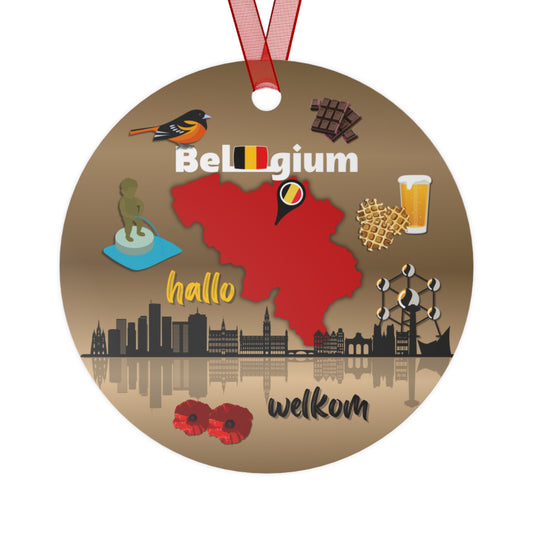 Belgium Ornament | Travel-Inspired Souvenir, Keepsake Modern Gift | Waffles Chocolate