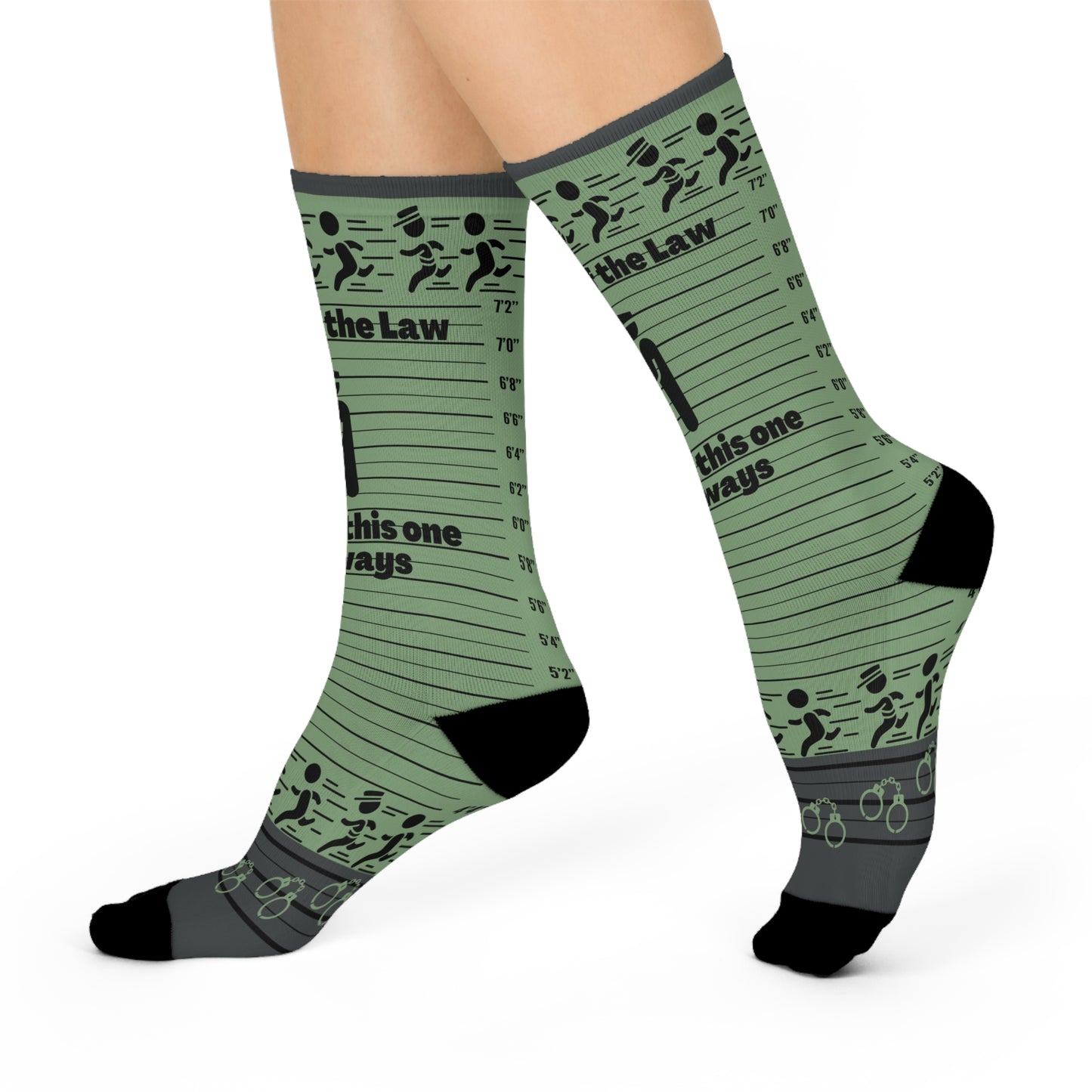 Jailbird Police Socks, Unisex One Size Mid-Calf Crew