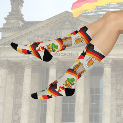 German Socks Pretzels Unisex Adult Stretchy Mid Calf Original