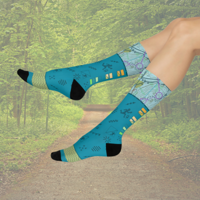 Orienteering Socks Map Symbols Unisex Adult Stretchy Mid Calf Original