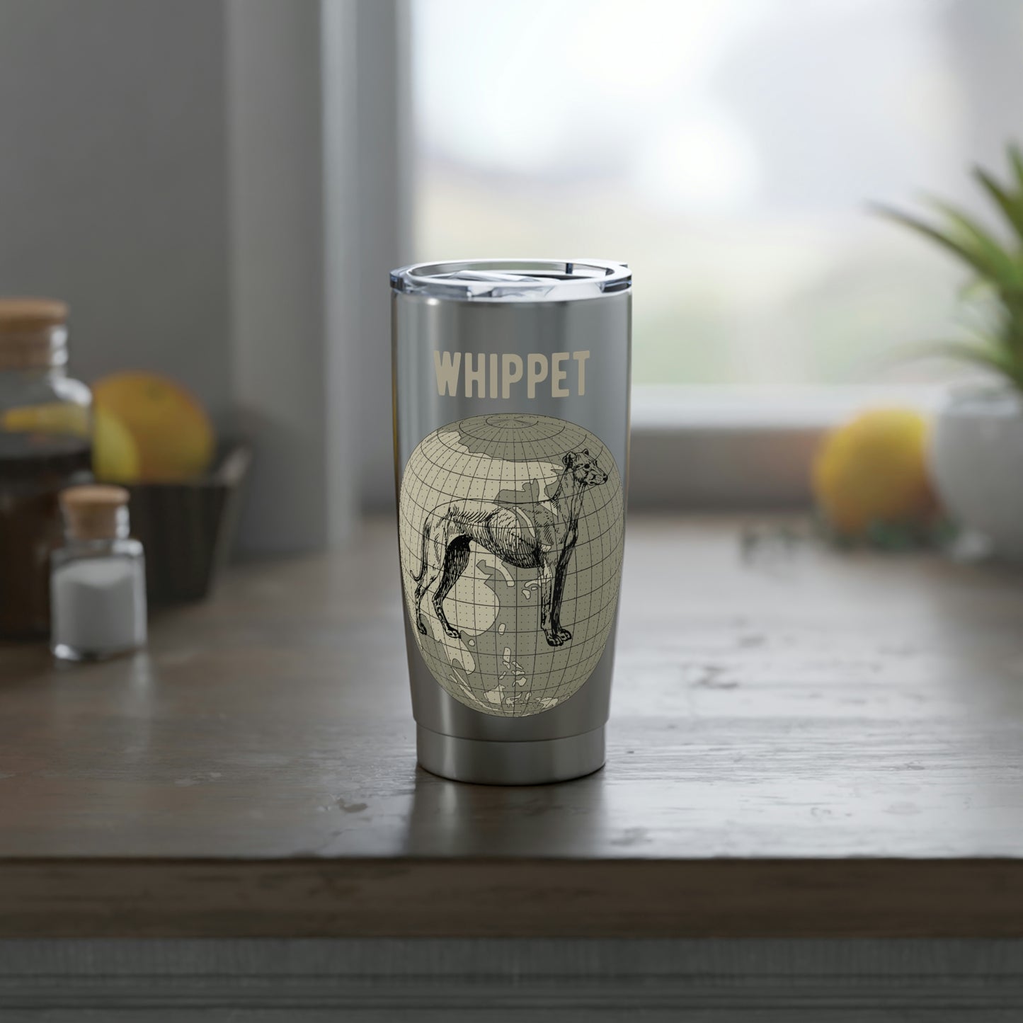 Whippet Tumbler, Old-World Map, 20 oz Stainless Steel