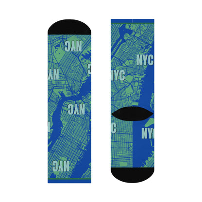 NYC Socks Map Central Park Unisex Adult Stretchy Mid Calf