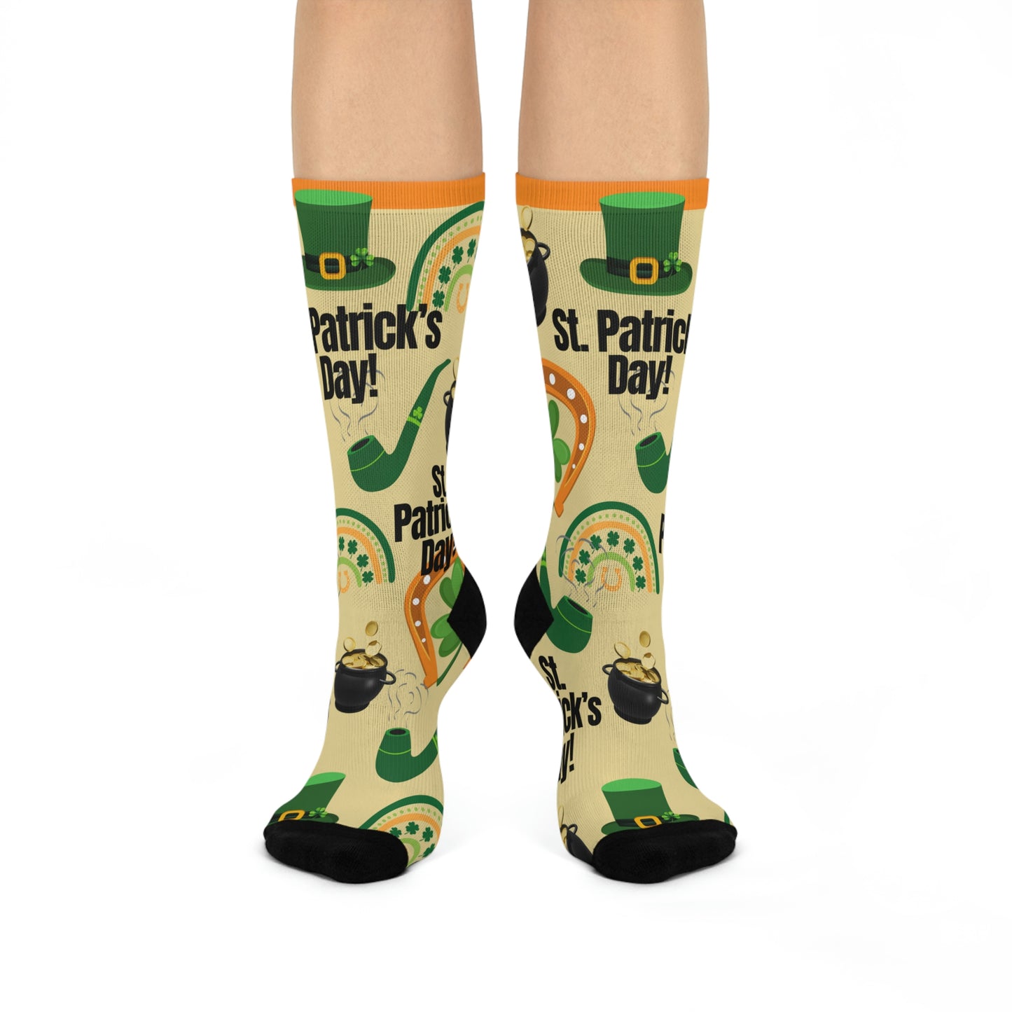 St. Patrick’s Day Socks Pot of Gold Unisex Adult Stretchy Mid Calf Original